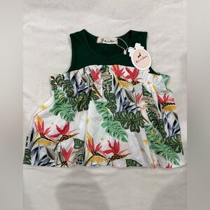 Doe A Dear Tropical Sleeveless Blouse